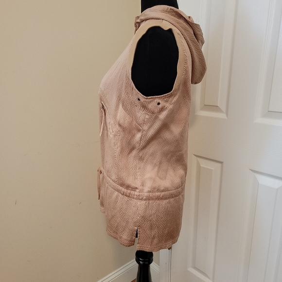 Bebe Hooded Sleeveless Utility Vest Size L - Picture 3 of 4